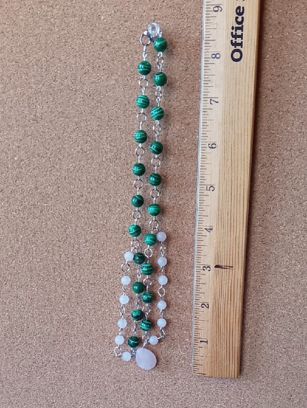 Malachite & Rose Necklace - Picture 4 of 4